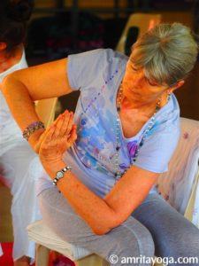 Twist pose at Amrita Yoga retreat