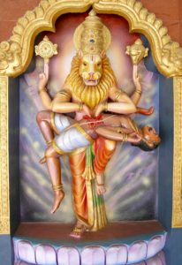 Narasimhavatara of Lord Vishnu at Narayana Tirumala.