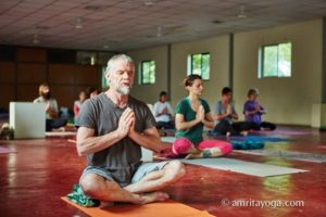 meditation asana with namaste