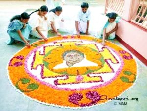 onam festival pookala flower design with amma image
